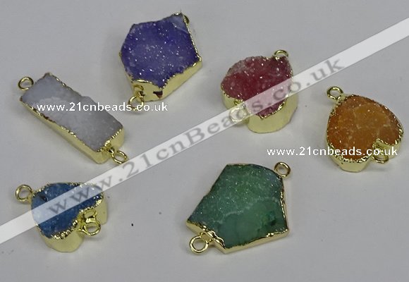 NGC1370 12*16mm - 18*25mm druzy agate connectors wholesale