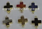 NGC1372 18*18mm - 20*20mm cross agate connectors wholesale