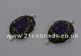 NGC1376 18*25mm freeform druzy agate gemstone connectors