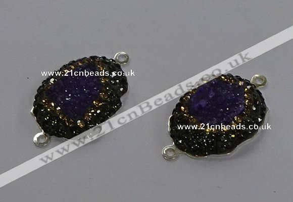 NGC1376 18*25mm freeform druzy agate gemstone connectors