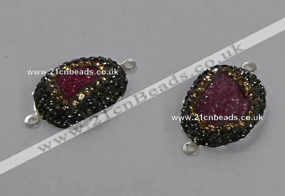 NGC1377 18*25mm freeform druzy agate gemstone connectors