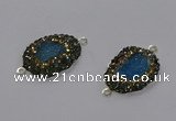 NGC1378 18*25mm freeform druzy agate gemstone connectors