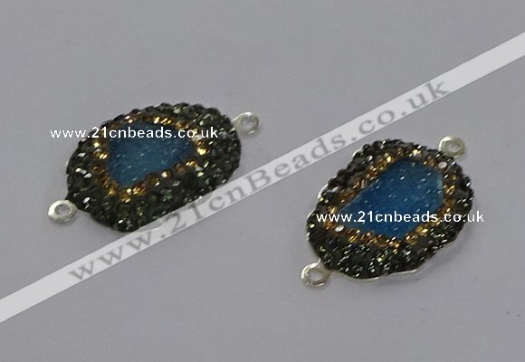 NGC1378 18*25mm freeform druzy agate gemstone connectors