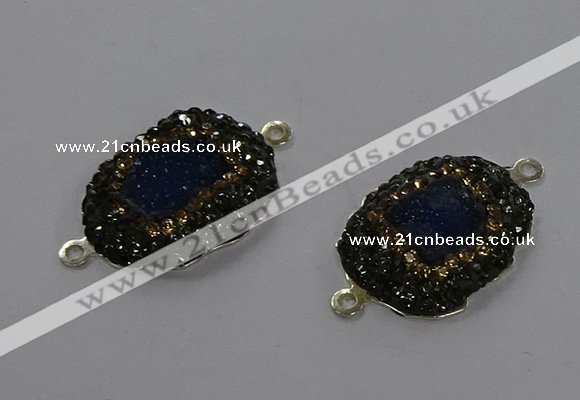 NGC1380 18*25mm freeform druzy agate gemstone connectors