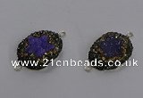 NGC1386 18*25mm freeform druzy agate connectors wholesale