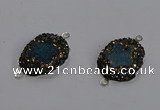 NGC1388 18*25mm freeform druzy agate connectors wholesale