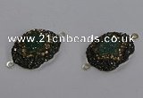 NGC1389 18*25mm freeform druzy agate connectors wholesale