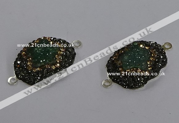 NGC1389 18*25mm freeform druzy agate connectors wholesale