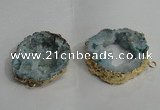 NGC139 30*40mm - 35*45mm freeform plated druzy agate connectors