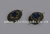 NGC1390 18*25mm freeform druzy agate connectors wholesale