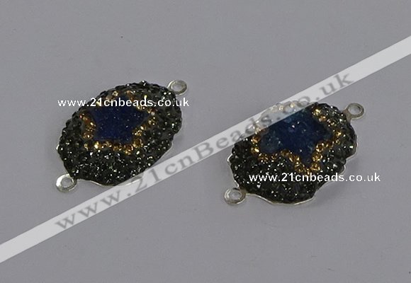 NGC1390 18*25mm freeform druzy agate connectors wholesale