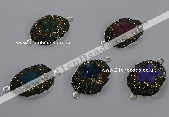 NGC1392 18*25mm freeform druzy agate connectors wholesale