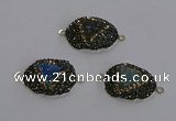 NGC1398 18*25mm freeform druzy agate connectors wholesale