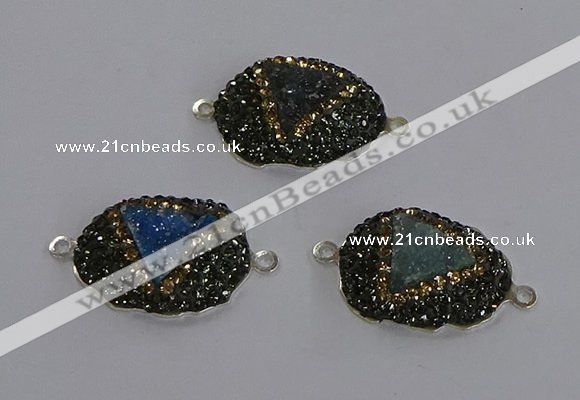 NGC1398 18*25mm freeform druzy agate connectors wholesale