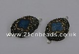 NGC1408 18*25mm freeform druzy agate connectors wholesale