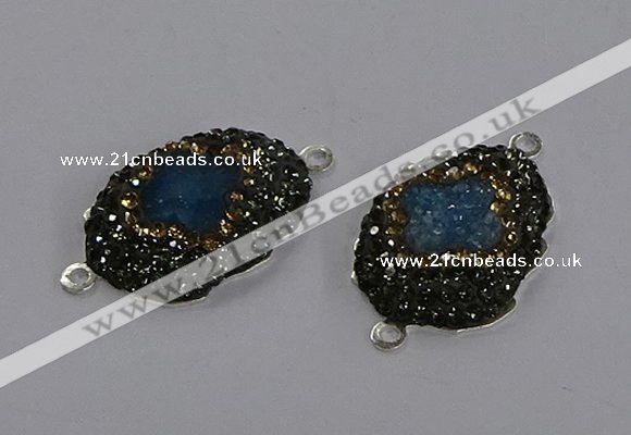 NGC1408 18*25mm freeform druzy agate connectors wholesale