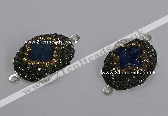 NGC1410 18*25mm freeform druzy agate connectors wholesale