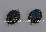 NGC1418 18*25mm freeform druzy agate connectors wholesale