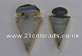 NGC1439 35*60mm - 40*75mm arrowhead agate gemstone connectors