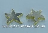 NGC1444 28mm - 30mm starfish fossil coral connectors wholesale