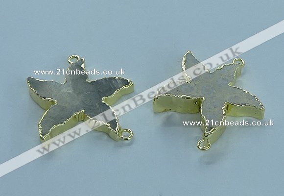 NGC1444 28mm - 30mm starfish fossil coral connectors wholesale