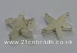 NGC1455 28mm - 30mm starfish fossil coral connectors wholesale