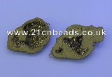 NGC1473 28*35mm - 40*45mm freeform plated druzy agate connectors