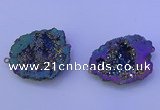 NGC1476 28*35mm - 40*45mm freeform plated druzy agate connectors