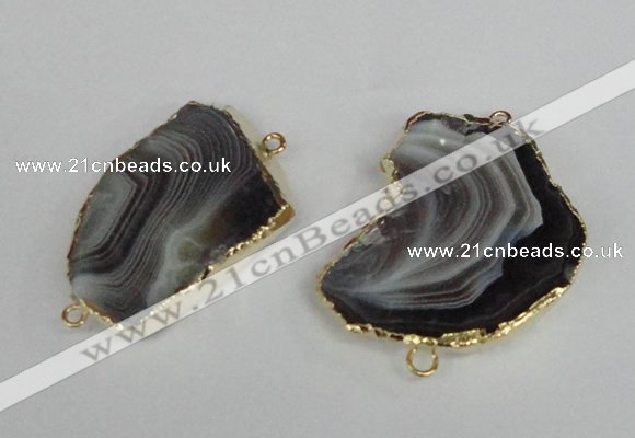 NGC151 25*40mm - 35*50mm freeform botswana agate connectors