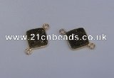 NGC1530 12*12mm diamond druzy quartz gemstone connectors wholesale