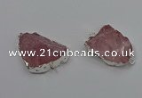 NGC1559 18*25mm - 30*35mm freeform rose quartz connectors