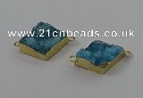 NGC1568 18*25mm - 20*26mm diamond druzy quartz connectors