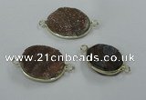 NGC157 15mm - 25mm freeform plated druzy agate connectors