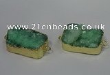 NGC1588 18*25mm - 18*28mm rectangle druzy quartz connectors wholesale