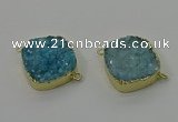 NGC1597 20mm - 22mm diamond druzy quartz connectors wholesale