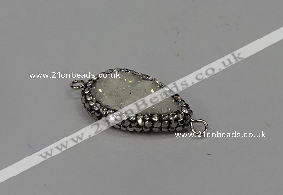 NGC1600 14*23mm flat teardrop plated quartz connectors wholesale