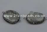 NGC1630 20*25mm - 22*30mm freeform druzy quartz connectors