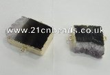 NGC165 20*25mm - 25*35mm freeform druzy amethyst connectors