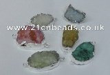 NGC168 20*30mm - 25*35mm freeform plated druzy agate connectors