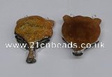 NGC1701 40*55mm - 45*60mm Fox-head agate gemstone connectors