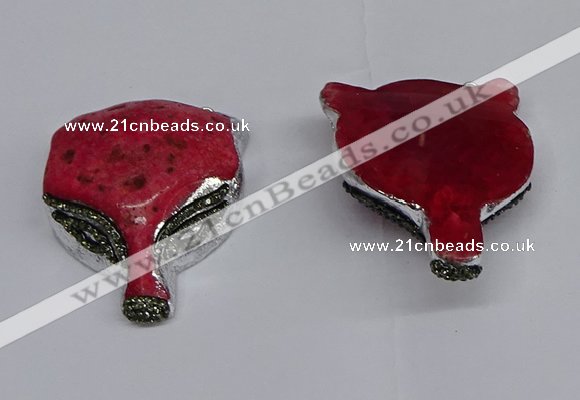 NGC1703 40*55mm - 45*60mm Fox-head agate gemstone connectors