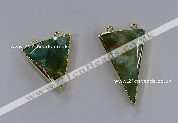 NGC1717 25*30mm - 25*40mm triangle agate gemstoen connectors