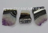 NGC1723 30*45mm - 35*55mm freeform druzy amethyst connectors