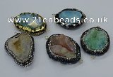 NGC1738 35*45mm - 40*55mm freeform druzy agate connectors