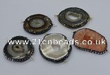 NGC1739 35*45mm - 40*50mm freeform druzy agate connectors