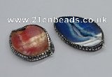 NGC1740 35*45mm - 40*50mm freeform druzy agate connectors