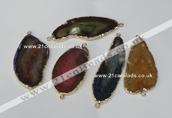 NGC175 25*50mm - 30*60mm freeform plated druzy agate connectors