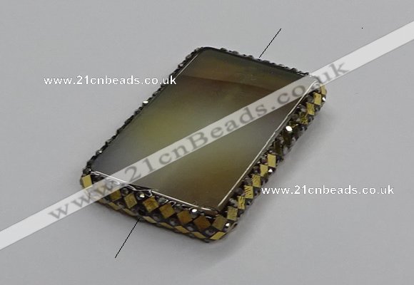 NGC1776 35*55mm - 40*60mm rectangle agate connectors wholesale