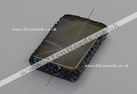 NGC1777 35*55mm - 40*60mm rectangle agate connectors wholesale