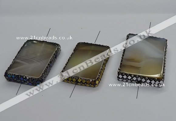 NGC1778 35*55mm - 40*60mm rectangle agate connectors wholesale